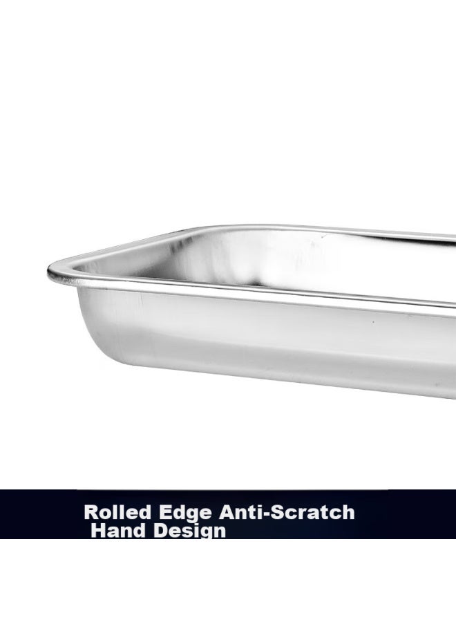 Yutai 304 Stainless Steel Square Tray, Rectangular Tray, Serving Tray, Cold Dish Tray, Barbecue Tray, Braised Food Tray 5035 - Image 3