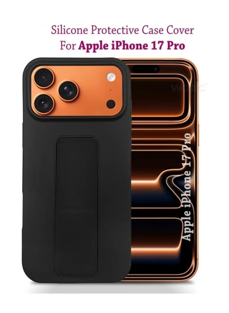 MUDISO Case Cover for Apple iPhone 17 Pro with Magnetic Hand Grip – Slim 3-in-1 Protective Phone Case in Sleek Black – Durable, Shock-Absorbent Back Cover with Built-in Magnetic Grip, Kickstand & Anti-Drop Design – Secure, Comfortable Handling for iPhone 17 Pro - Image 1