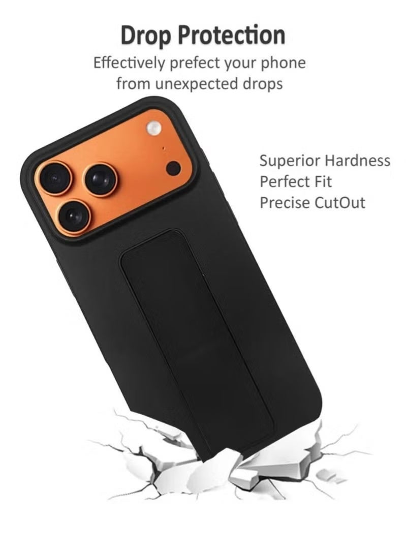 MUDISO Case Cover for Apple iPhone 17 Pro with Magnetic Hand Grip – Slim 3-in-1 Protective Phone Case in Sleek Black – Durable, Shock-Absorbent Back Cover with Built-in Magnetic Grip, Kickstand & Anti-Drop Design – Secure, Comfortable Handling for iPhone 17 Pro - Image 3