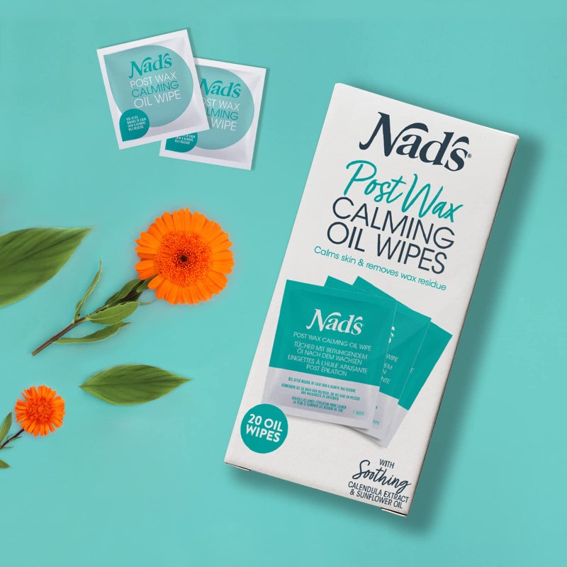 Nad's Post Wax Calming Oil Wipes Refill Pack - 20 Wipes, After Wax Remover - Image 2