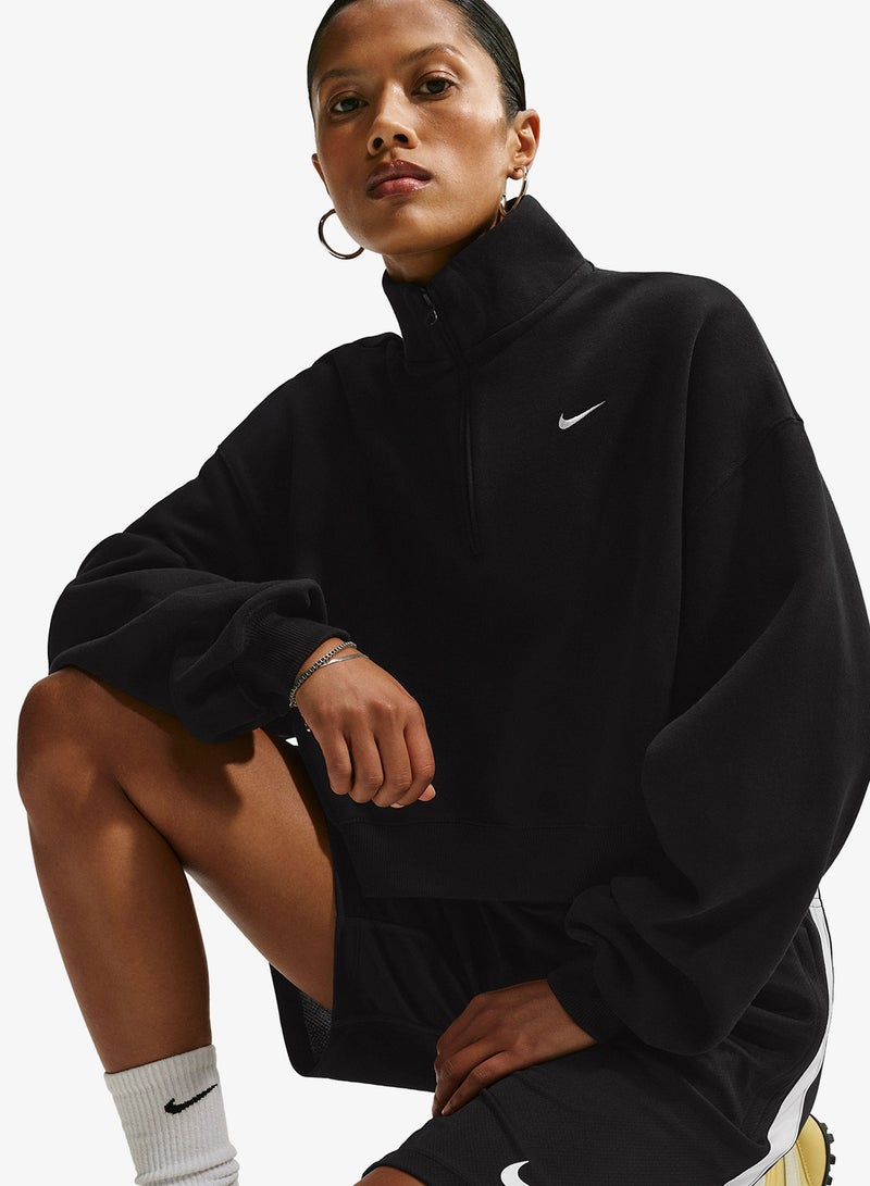 Nike Studio Fleece Medium Oversized Cropped Sweatshirt - Image 3