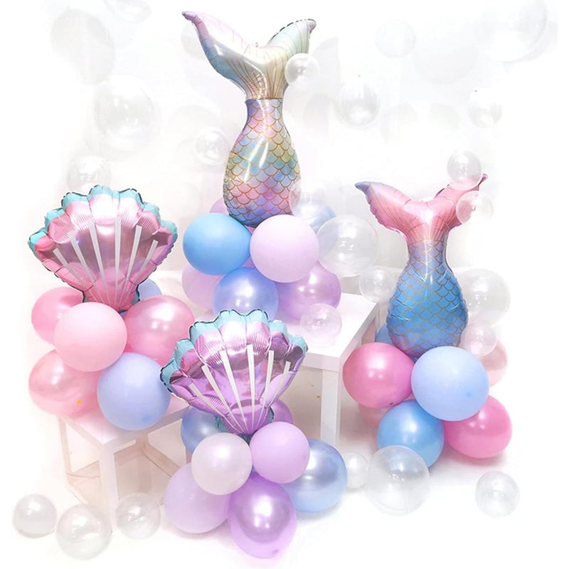 AM ANNA Mermaid Theme Birthday Party Decorations 49pcs Mermaid Party Supplies for Girls Contain Latex Balloons Foil Balloons Great for Girls Birthday Party  Baby Shower - Image 1