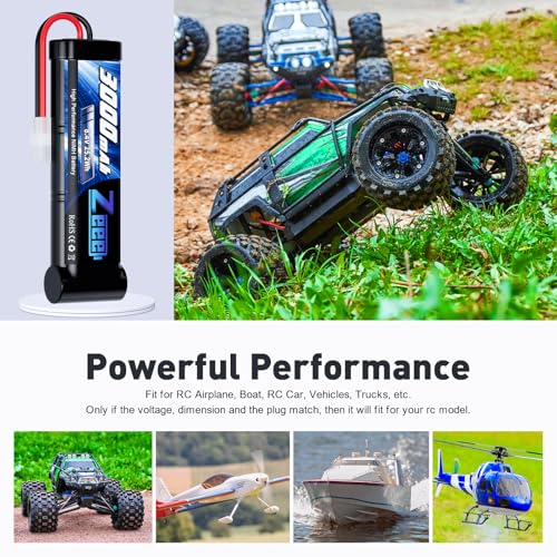 Zeee 8.4V 3000mAh NiMH Battery High Power RC Battery with Tamiya Plug for RC Car LOSI Associated HPI Tamiya Kyosho(2 Pack) - Image 5