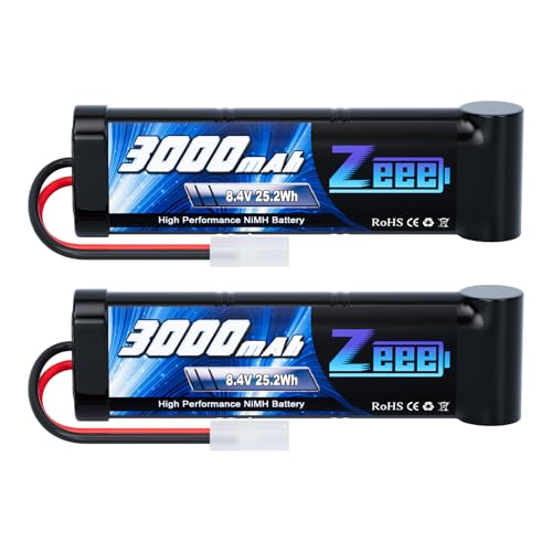 Zeee 8.4V 3000mAh NiMH Battery High Power RC Battery with Tamiya Plug for RC Car LOSI Associated HPI Tamiya Kyosho(2 Pack) - Image 1