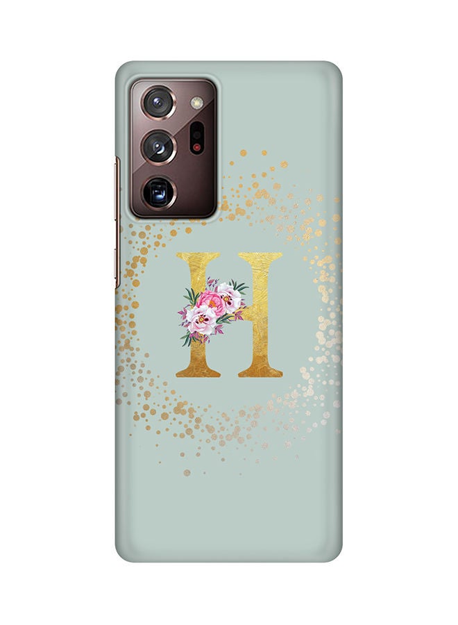Stylizedd Monogram Slim Cover for Samsung Galaxy Note 20 Ultra Case Custom Initials Letter Floral Pattern Snap Series Mobile Cover Matte Alphabet  - H (Light Green) - Image 1