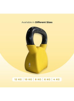 anythingbasic. Kettlebell of 4Kg (8.8LB) Includes 1 * 4Kg (8.8LB) | Material : Iron with Rubber Coat | Exercise, Fitness and Strength Training Weights at Home/Gym | Unisex  - Image 4