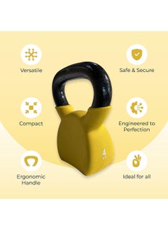 anythingbasic. Kettlebell of 4Kg (8.8LB) Includes 1 * 4Kg (8.8LB) | Material : Iron with Rubber Coat | Exercise, Fitness and Strength Training Weights at Home/Gym | Unisex  - Image 2