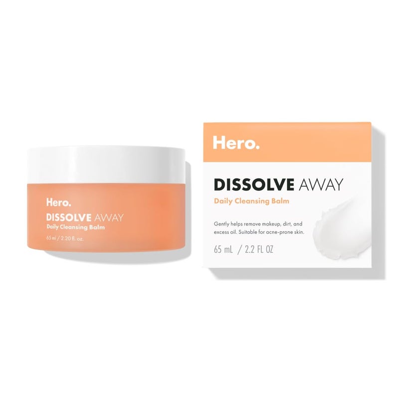 HERO COSMETICS Dissolve Away Daily Cleansing Balm  Helps Remove Makeup and Grime  Wont Clog Pores  Suitable for Sensitive and AcneProne Skin 22 fl oz