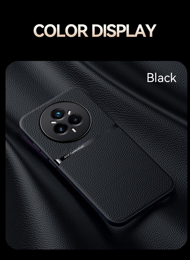 Phone Case Cover Leather TPU Back Case Cover shock resistant Compatible with Realme 14 Pro ( Black ) - Image 4