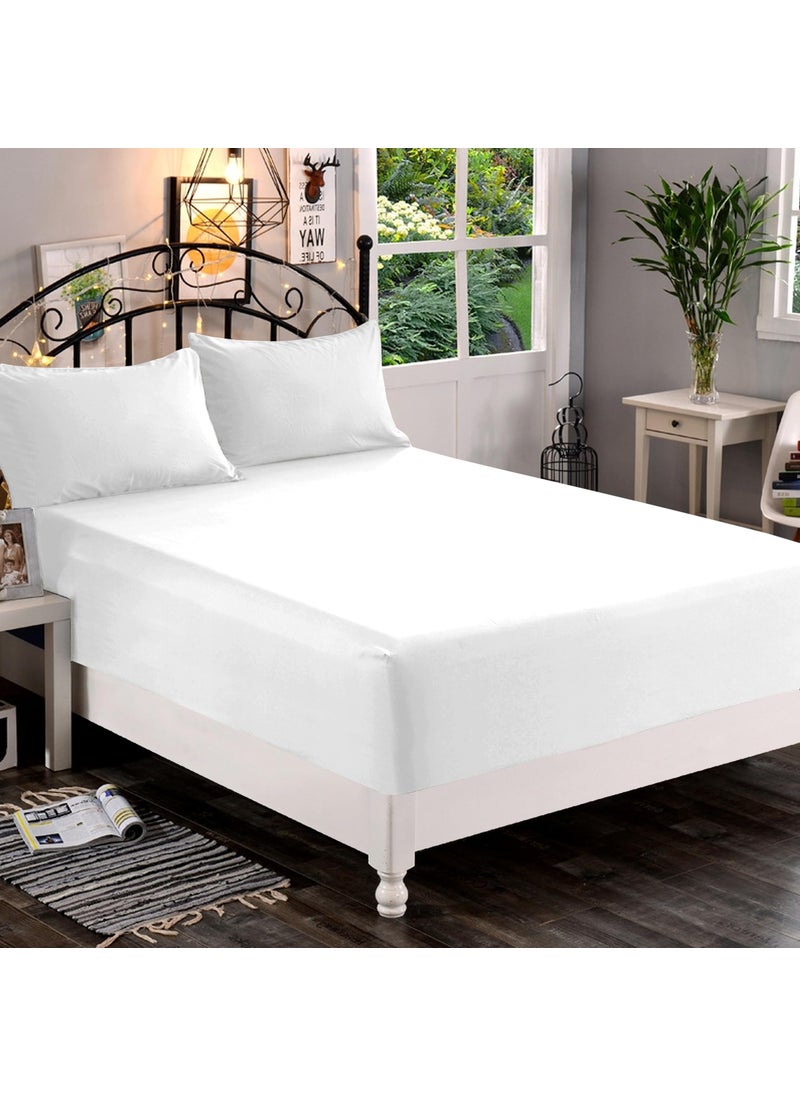 Elegant Comfort Elegant Comfort 1500 Premium Quality Fitted Sheet Ultra Soft 18-24 Inch Extra Deep Pocket - Single Fitted Sheet for High Mattress - Wrinkle Free with Smart Storage Pockets  Queen  White  - Image 2