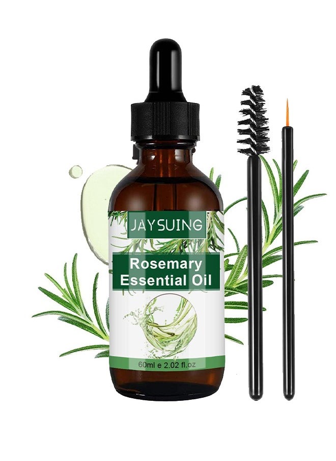 Jaysuing Rosemary Essential Oil- for Hair Growth Serum, Pure Organic Rosemary Oil for Dry Damaged Hair and Growth, Hair Loss Scalp Treatment, Skin Care(60ml)  - Image 1