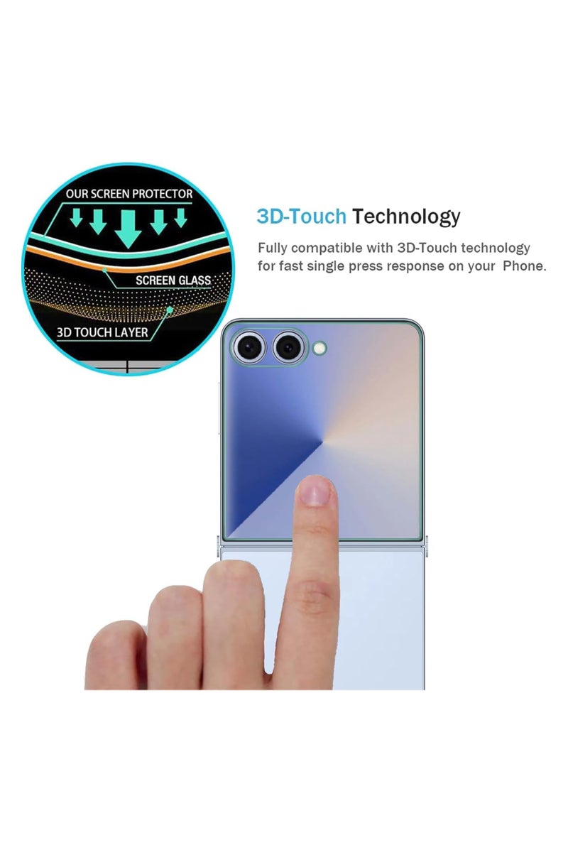 Muzz حماية شاشة لجهاز سامسونج جالاكسي فليب 7 فيلم TPU 2 مجموعات HD واضح مضاد للخدش تغطية كاملة صديقة للحافظة (جالاكسي فليب 7) - Image 4