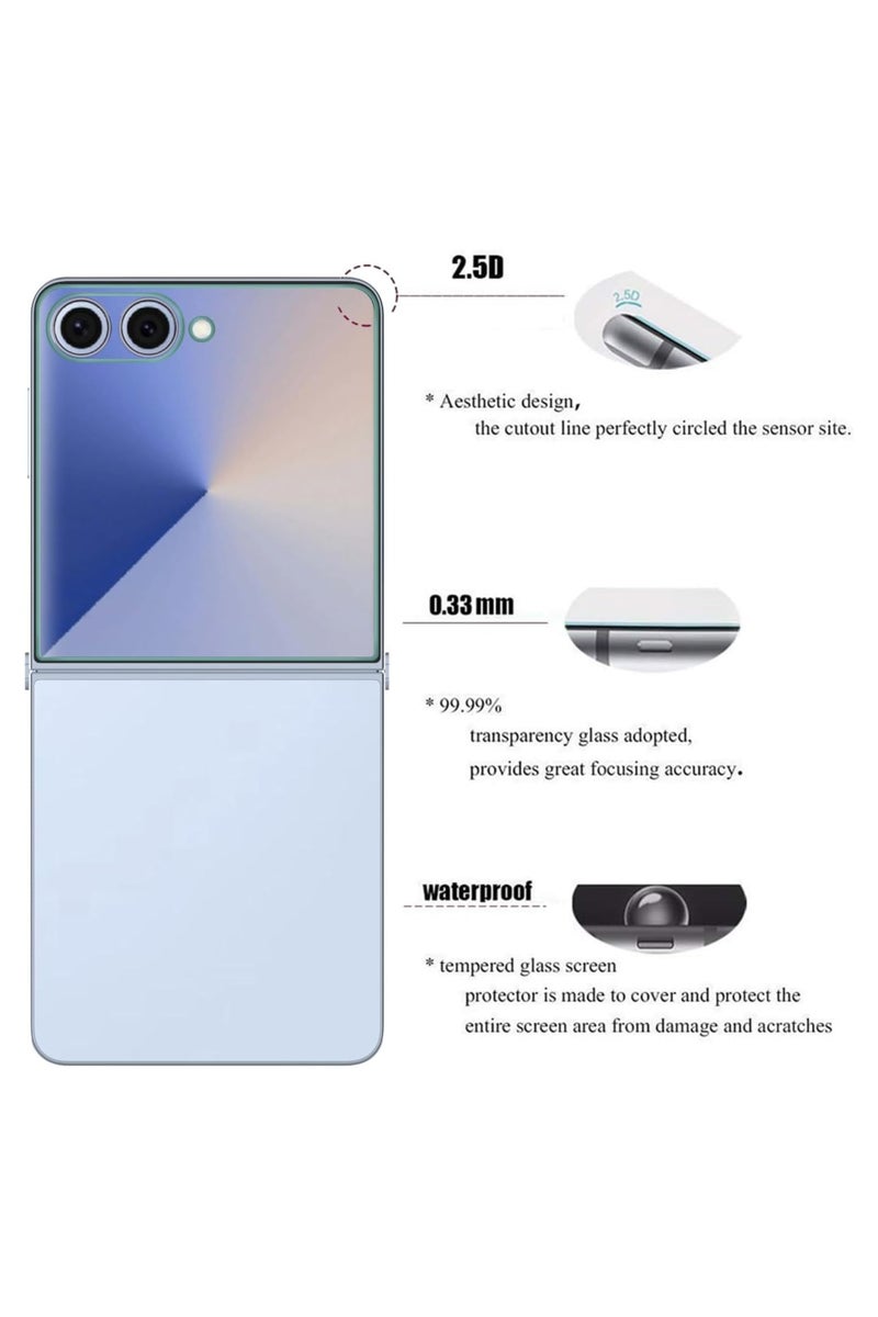 Muzz حماية شاشة لجهاز سامسونج جالاكسي فليب 7 فيلم TPU 2 مجموعات HD واضح مضاد للخدش تغطية كاملة صديقة للحافظة (جالاكسي فليب 7) - Image 5