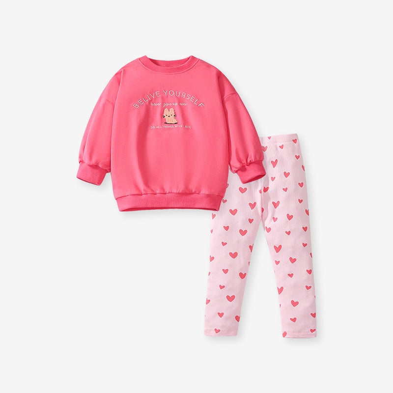 Little Maven Girls Cartoon Sweatshirt Set Autumn Long Sleeve G22335 