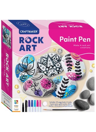 Hinkler Craft Maker Paint Pen Rock Art Kit - DIY Rock Painting Set Includes a 24-page book, 4 rocks, paint pens, a metallic gold pen, a permanent marker, a 5ml pot of white paint and a paintbrush, Rock Art Projects, Custom Painted Stones,  Outdoor Décor - pzsku/Z099DD4CEAC8D55BA0005Z/45/_/1736579916/331a8645-7c07-47bf-8f99-46f7fc4525ec