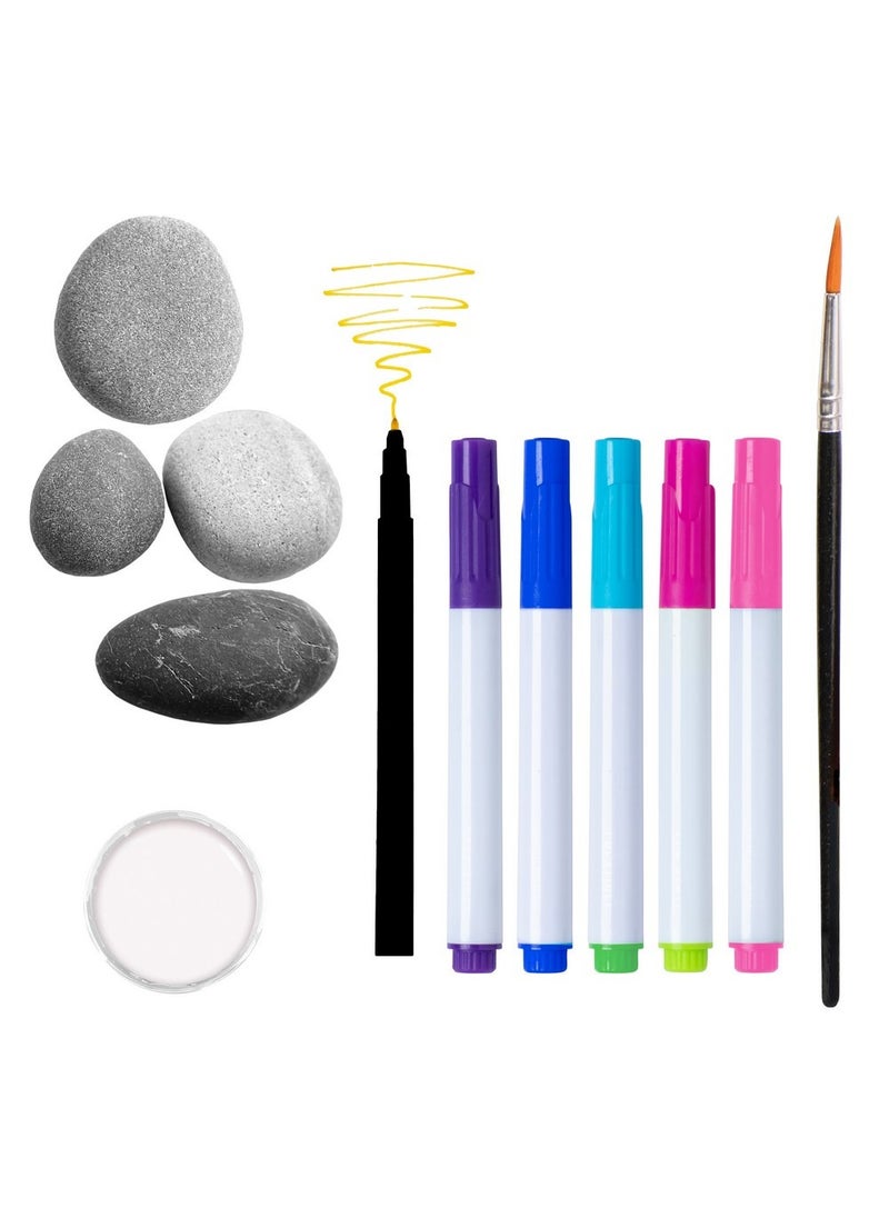 Hinkler - Hinkler Craft Maker Paint Pen Rock Art Kit - DIY Rock Painting Set Includes a 24-page book, 4 rocks, paint pens, a metallic gold pen, a permanent marker, a 5ml pot of white paint and a paintbrush, Rock Art Projects, Custom Painted Stones,  Outdoor Décor - Image 1