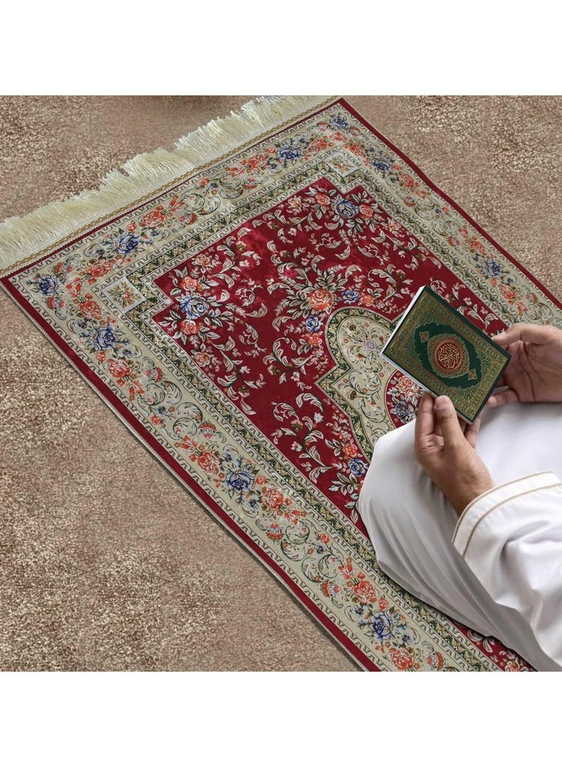 سندس سجادة صلاة المدينة المنورة الفاخرة، الحجم: 79 سم × 120 سم - كستنائي - Image 3