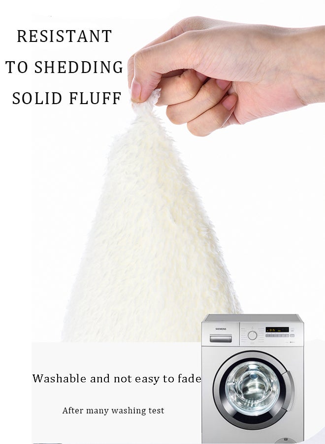 24PCS Puzzle Play Mats Thickened Plush Foam Interlocking Floor Mat Soft Anti-Slip Puzzle Area Square Rug Playmat for Children Room Bedroom Home Playroom Decoration (White+Pink) - Image 4