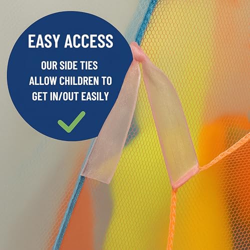 Constructive Playthings - KDK-94 Rainbow Retreat Canopy for Kids, Hanging Multi-Colored Mesh Net for Playroom, Classroom, or Bedroom - Image 4