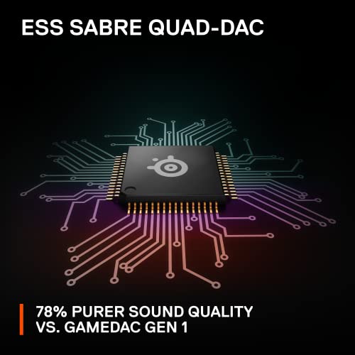 SteelSeries GameDAC Gen 2 Hi-Res Audio Amplifier - ESS Sabre Quad-DAC - AI Noise Cancellation - 360° Spatial Audio - Hi-Res Certified - PC, PS5, PS4 - Image 4