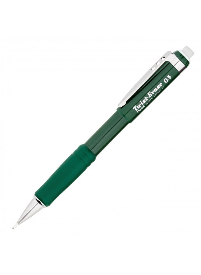 Pentel Twist Eraser III Mechanical Pencil Color: Green (QE515D)