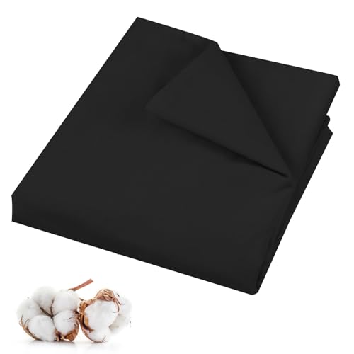 PEASUG 100% Cotton Muslin Fabric, 59 Inch X 2 Yards Muslin Fabric by The Yard, Medium Weight Draping Fabrics Suitable for Sewing Embroidery, Garments, Crafts Material-Black - Image 1