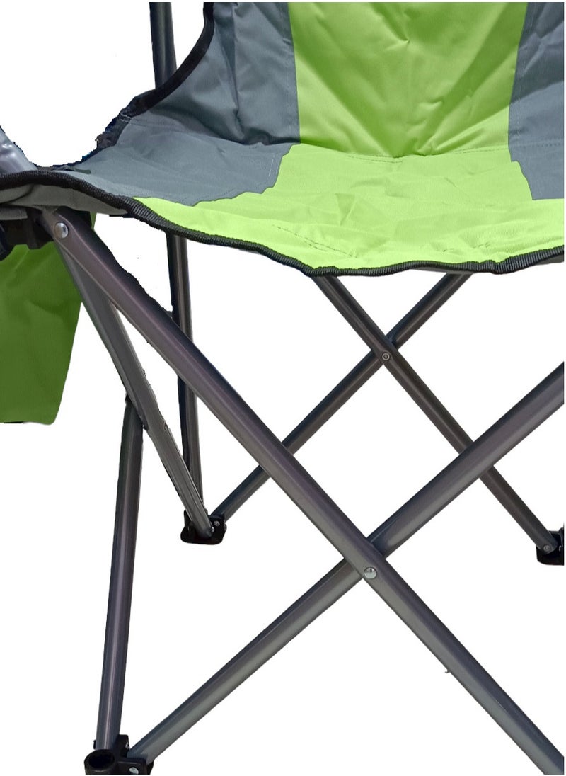 GO2CAMPS Foldable Camping Chair Heavy Duty/Picnic chair/Out Door Chair  Hand Support with Cup Holder with Carry Bag(Green)  - Image 3