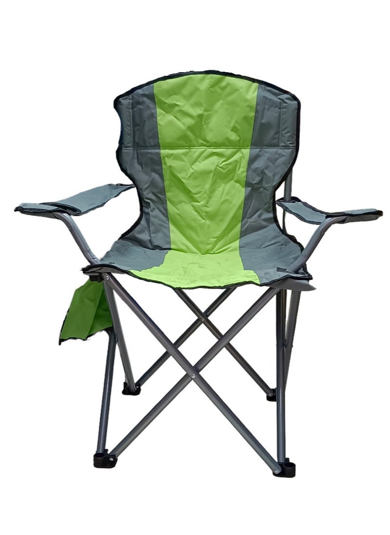 GO2CAMPS Foldable Camping Chair Heavy Duty/Picnic chair/Out Door Chair  Hand Support with Cup Holder with Carry Bag(Green)  - Image 1