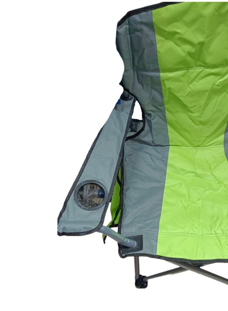 GO2CAMPS Premium Foldable Camping Chair with Cup Holder | Heavy-Duty Steel Frame, 150 KG Weight Capacity | Lightweight, Compact Outdoor Chair for Desert Camping, Beach, Picnic, Travel, Trip & Fishing [ GREEN ] - Image 4