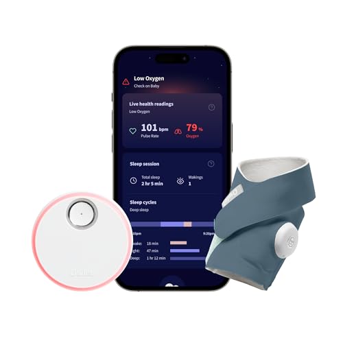 Owlet Dream Sock – Smart Wearable Baby Monitor, Infant SpO2 Monitor Tracks Heart Rate & Oxygen - Parents Receive Alerts, Sleep & Health Insights via App - Bedtime Blue - Image 1