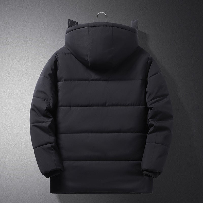 Middle-Aged Jacket Men'S Winter Plus Size Fleece-Lined Thickened Warm Hooded Jacket Winter Cotton Coat Middle-Aged Cotton Clothes - Image 4