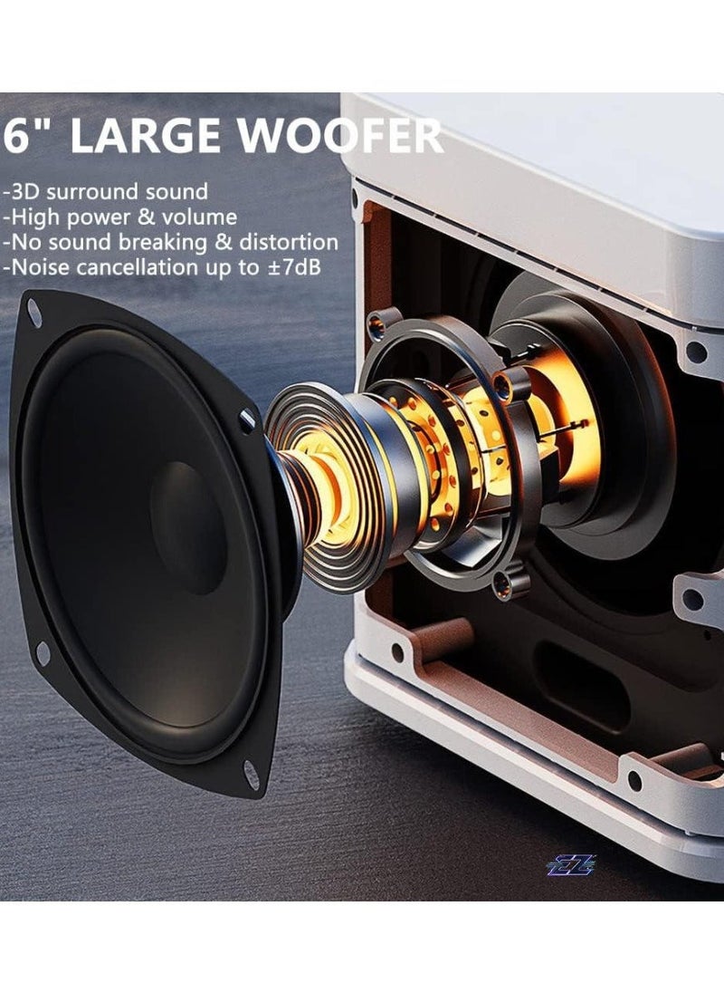 ELTRAZONE Karaoke Machine with 2 Wireless Microphones – Portable Bluetooth PA System, Echo & Vocal Cut, TF & AUX-in Support, Ideal for Adults & Kids, Home Parties, Meetings, and Singing Fun – Perfect Gift for Karaoke Lovers, Family Entertainment & Events - Image 2