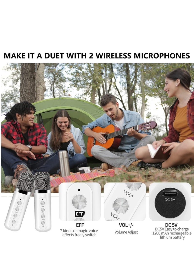 ELTRAZONE Karaoke Machine with 2 Wireless Microphones – Portable Bluetooth PA System, Echo & Vocal Cut, TF & AUX-in Support, Ideal for Adults & Kids, Home Parties, Meetings, and Singing Fun – Perfect Gift for Karaoke Lovers, Family Entertainment & Events - Image 3