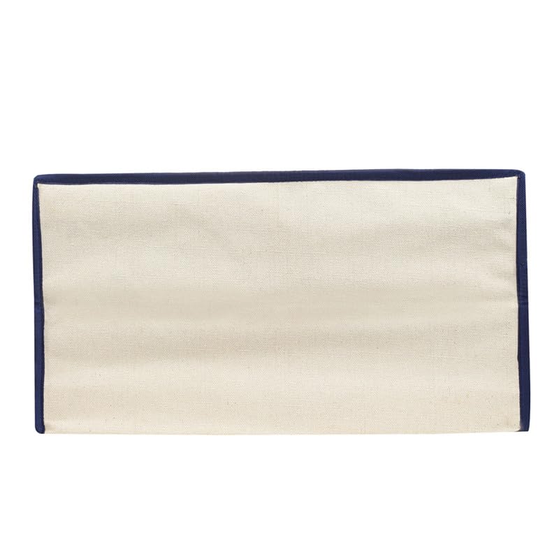 SHIBUI Canvas Reinforced Cotton Handles with Multipurpose Clothes Storage Organizer & Grocery vegetable shopping and Covers Zip Bags. (Navy, Pack of 2) - Image 4