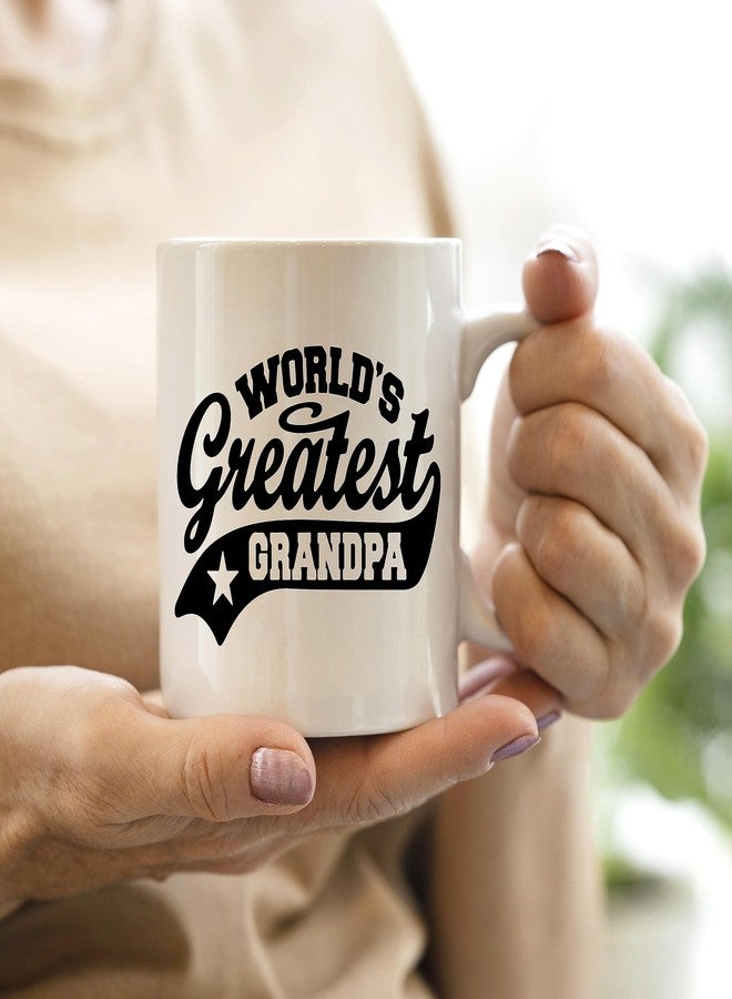 QASHWEY Grandpa Mug, Grandpas Birthday Gifts Coffee Mug, Gifts for Grandpas, BestGrandpa Gifts, GrandpaGifts from Grandchildren Coffee Cups Ceramic 11oz, World's Greatest Grandpa Tea Cup - Image 2
