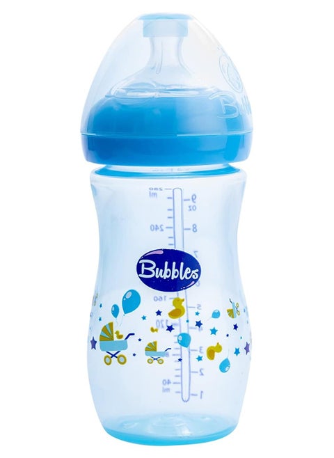 Bubbles Natural feeding bottle 280ml (Blue)