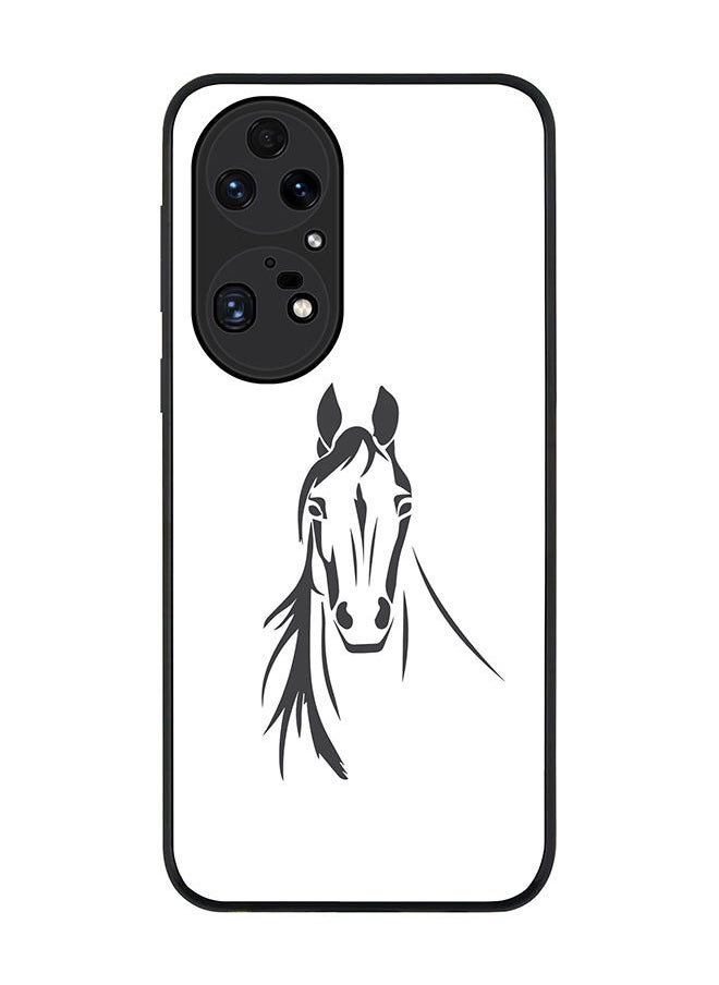 Stylizedd - Rugged Black edge case for Huawei P50 Pro Slim fit Soft Case Flexible Rubber Edges Anti Drop TPU Gel Thin Cover - Arabian Stallion - Image 1