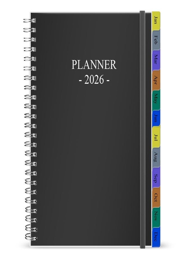 Getvow 2026 Planner - Planner 2026 for Women & Men, January 2026 - December 2026, Monthly and Weekly Calender Planner with 12 Monthly Tabs, 6.4" x 8.5", Black - Image 1