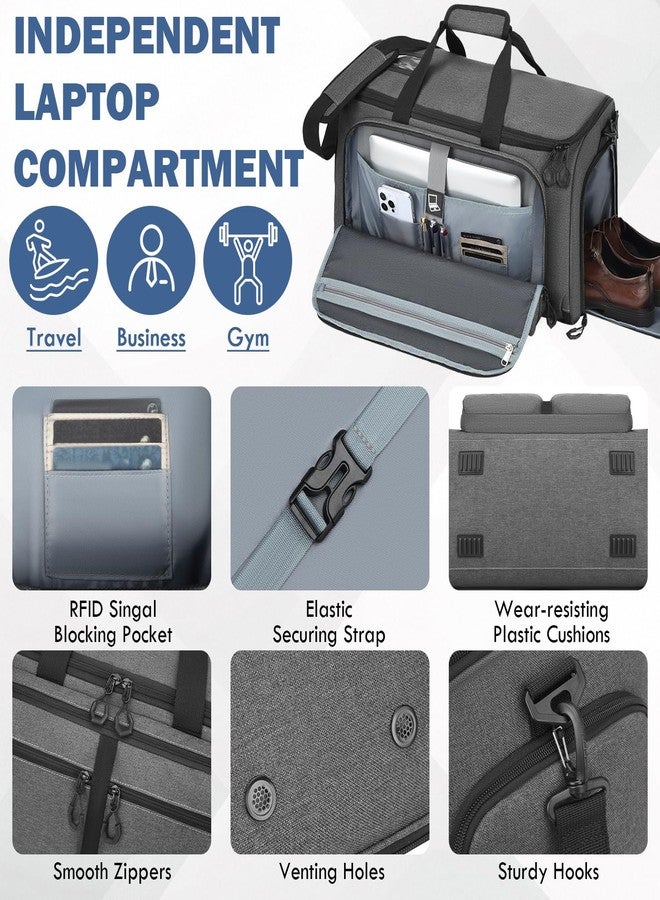 HAMBOLY Convertible Garment Duffle Bags for Travel, Garment Bag with Shoe & Laptop Compartment, 2 in 1 Carry on Suit Garment Bags for Men Women, All in One Hanging Suit Travel Bag for Airplanes, 55L - Image 4