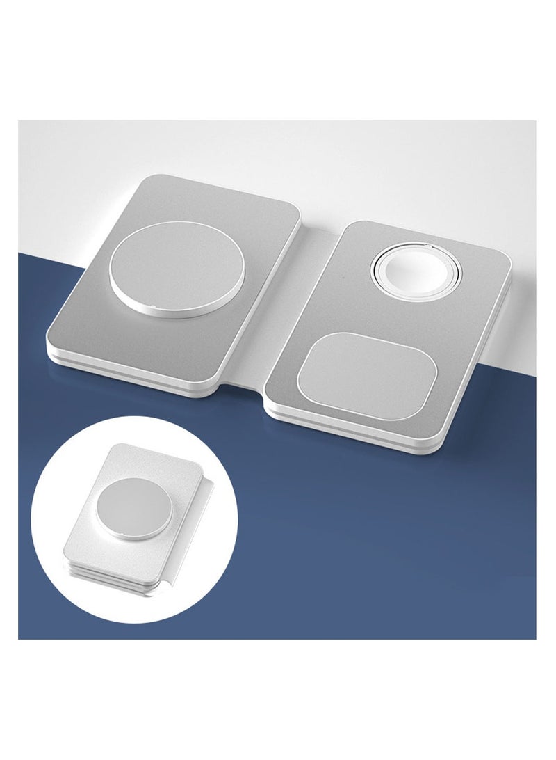 KASTWAVE 3 in 1 Wireless Charging Station, Foldable Travel Wireless Charger for iPhone Series, Mag-Safe Charger Stand for iWatch Series, Apple Charging Station for AirPods - Image 5