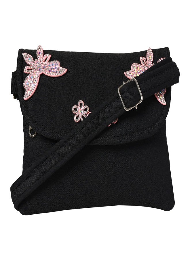 Coco Candy Women's Casual Lightweight Stylish Handbag | Butterfly & floral Black Sling Bag for Women - Perfect for Daily Use - Image 1