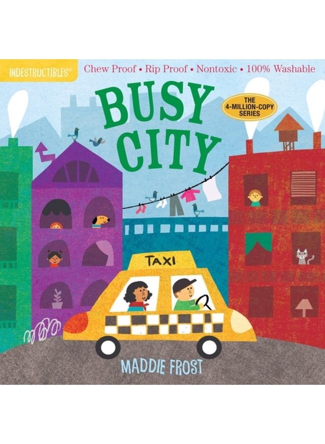 Indestructibles Busy City Chew Proof Rip Proof Nontoxic 100 Washable Book for Babies Newborn Books Safe to Chew - Paperback