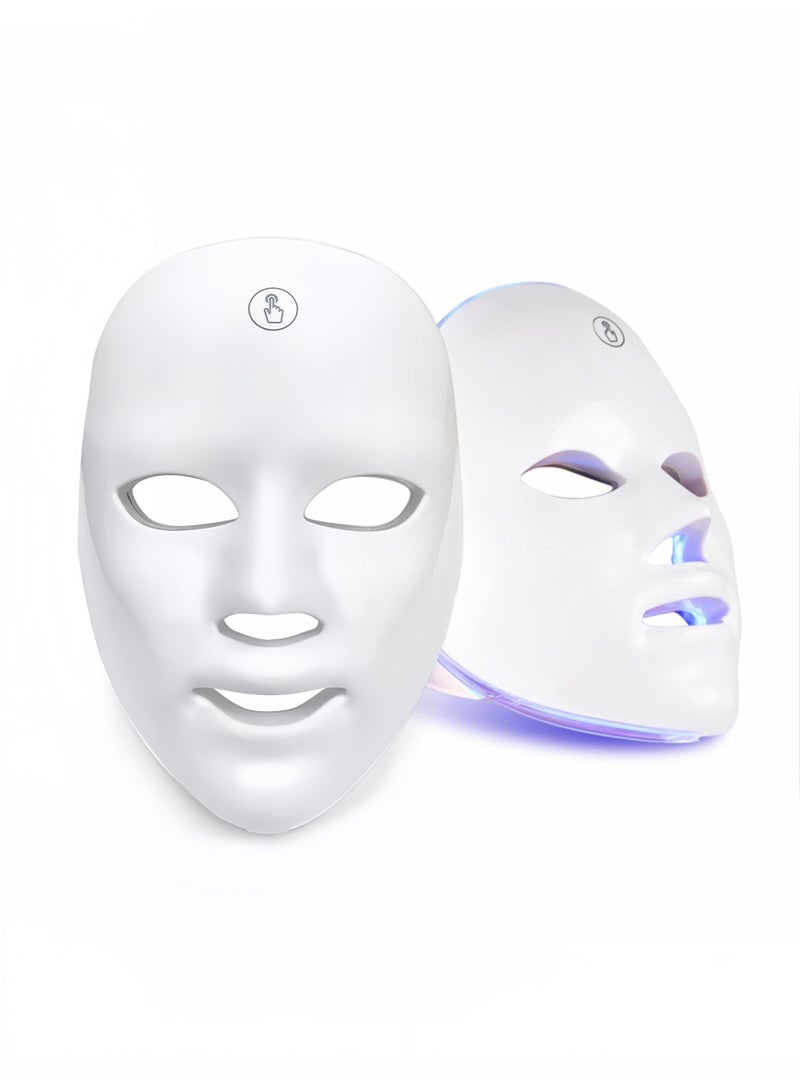 7 Colours Light Therapy Anti-Aging and Acne Treatment Mask, 7-1 Colors LED Facial Skin Care Mask,  LED Face Mask, LED Face Mask for Face, Skin Rejuvenation, Face Skin Treatment Against Acne, Wrinkles and Anti-Ageing for Home & Travel - Image 2