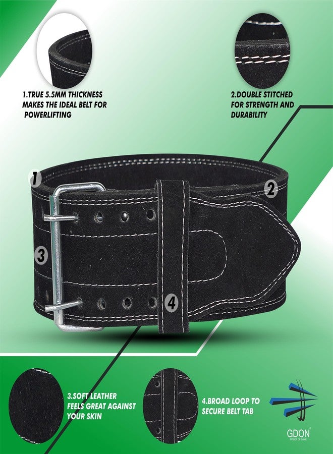 GDON Power Lifting Weight LiftingBelt, 4" Wide 10 mm Thick Power Lifting Belt For Men & Women Competition Workout Training Weight Back Support Belt, Genuine Leather Weight Gym Belt (Size S) - Image 3