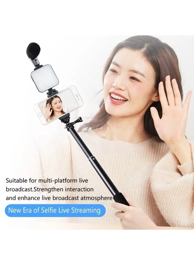 AY-49T Flexible Phone Tripod Vlogging Kit - All In One Content Creator Set with Microphone, LED Fill Light & Adjustable Smartphone Holder - Image 2