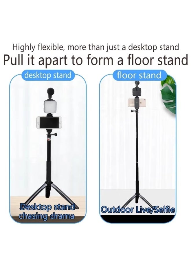 AY-49T Flexible Phone Tripod Vlogging Kit - All In One Content Creator Set with Microphone, LED Fill Light & Adjustable Smartphone Holder - Image 5