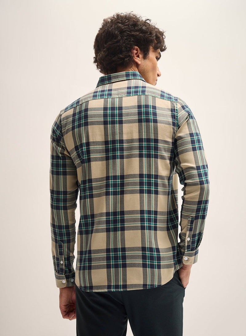 THE BEAR HOUSE Cotton Blend Shirt for Men | Long Sleeve, Casual & Formal Wear | Soft, Breathable Fabric for Office, Everyday, & All-Season Use in Classic - Image 3