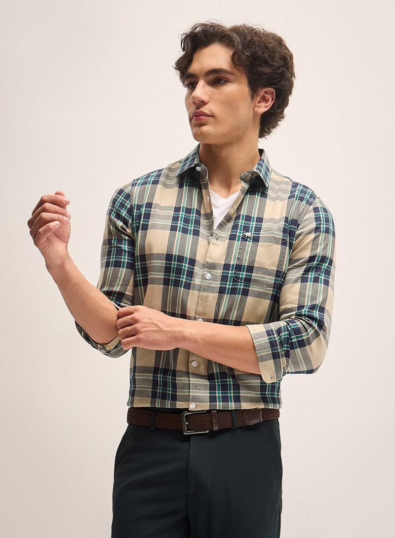 THE BEAR HOUSE Cotton Blend Shirt for Men | Long Sleeve, Casual & Formal Wear | Soft, Breathable Fabric for Office, Everyday, & All-Season Use in Classic - Image 1