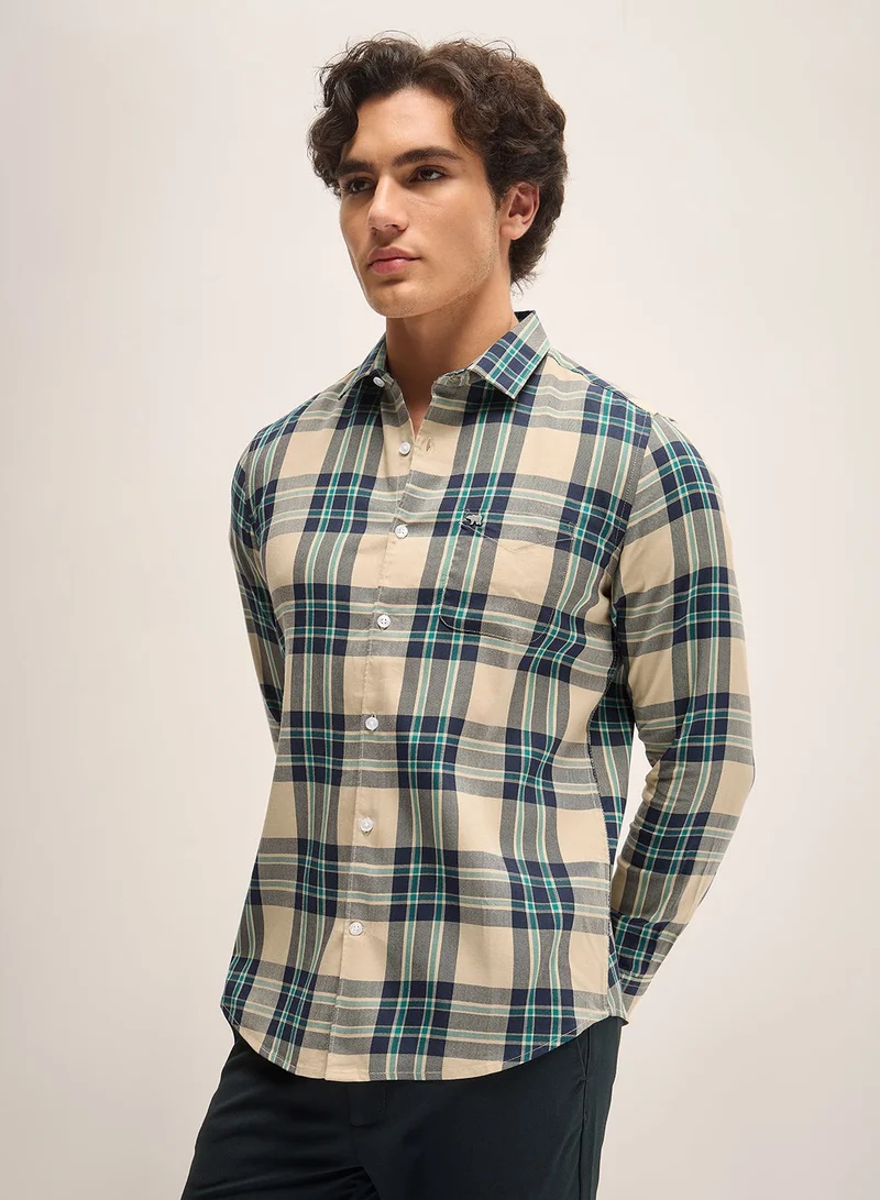 THE BEAR HOUSE Cotton Blend Shirt for Men | Long Sleeve, Casual & Formal Wear | Soft, Breathable Fabric for Office, Everyday, & All-Season Use in Classic