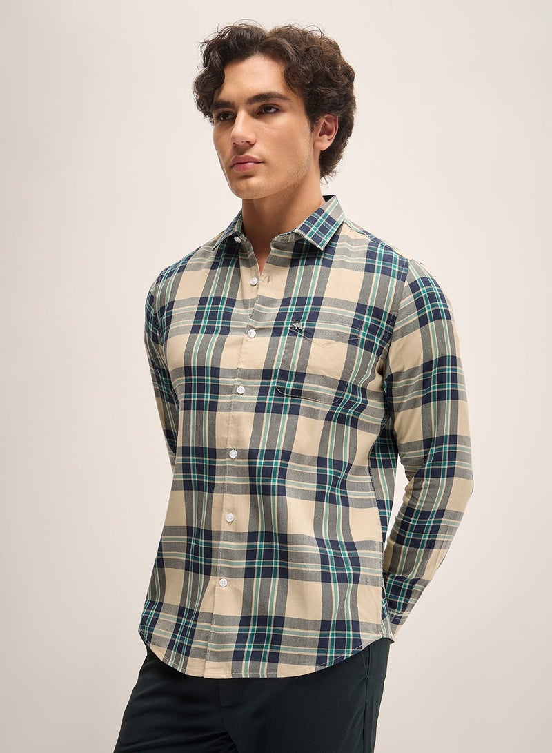 THE BEAR HOUSE Cotton Blend Shirt for Men | Long Sleeve, Casual & Formal Wear | Soft, Breathable Fabric for Office, Everyday, & All-Season Use in Classic - Image 5